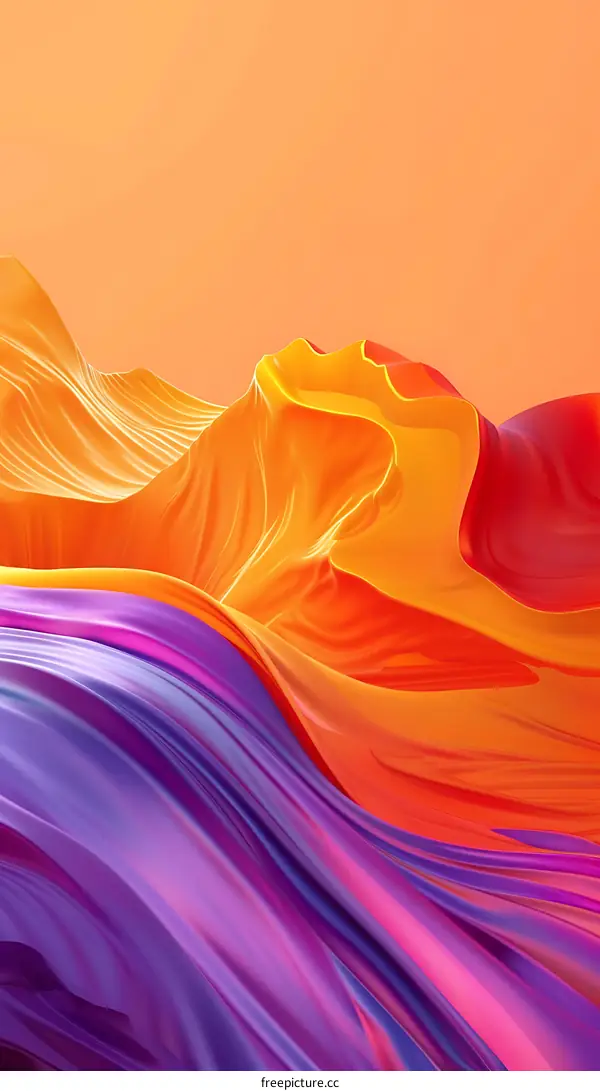 Abstract Orange and Purple Wavy Lines Background