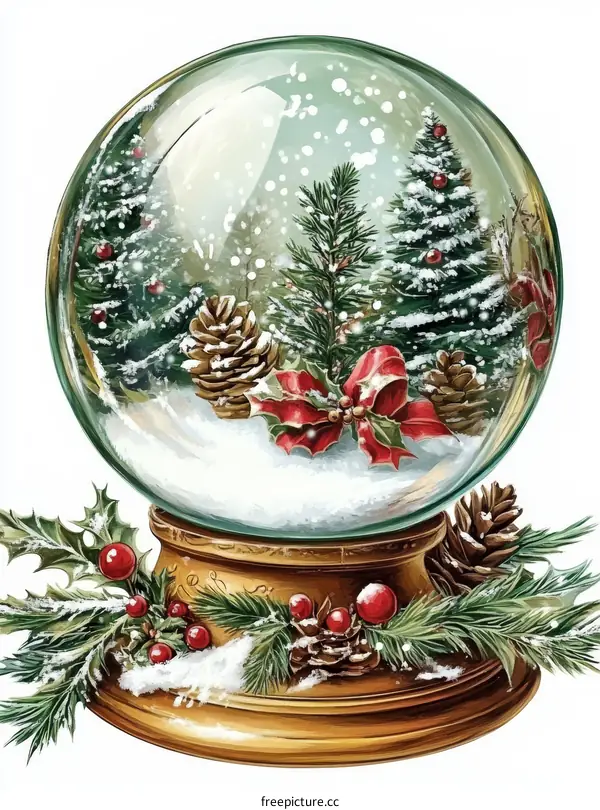 Christmas Snow Globe Illustration