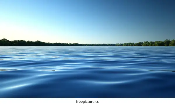 Tranquil River Surface Under a Clear Sky