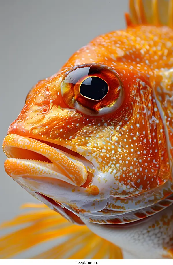 Close up of a fish head