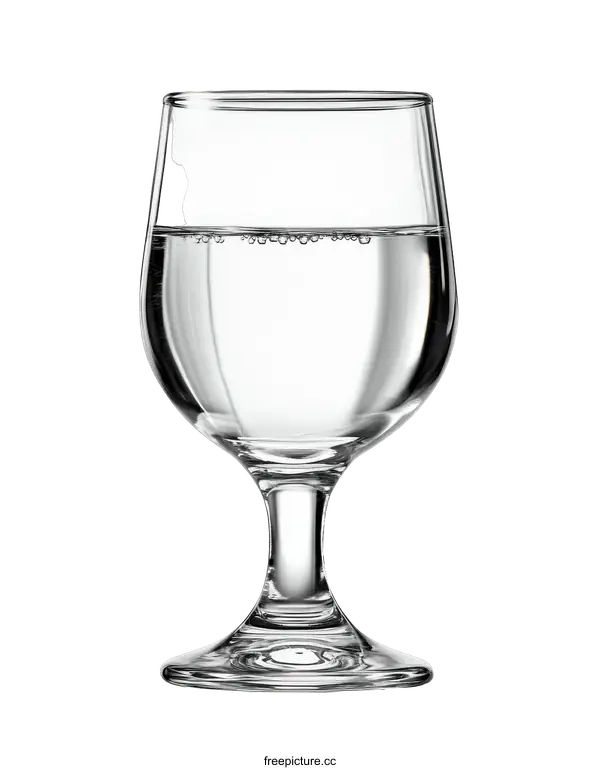 [Transparent Background PNG]Clear Glass Wine Glass with Water