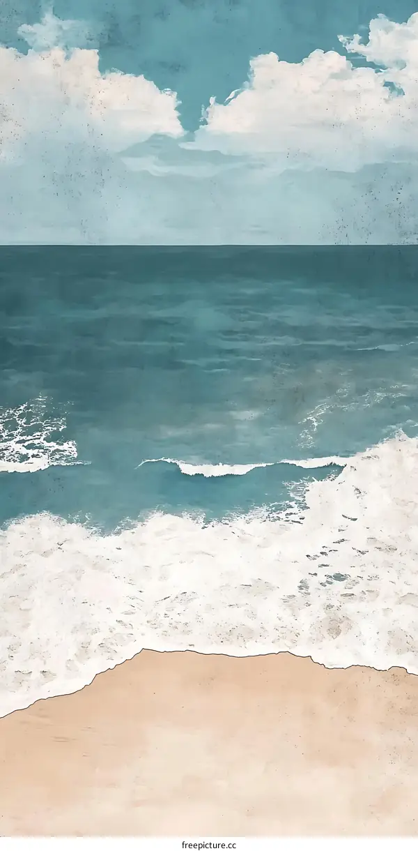 Calm Beach with Ocean and Blue Sky