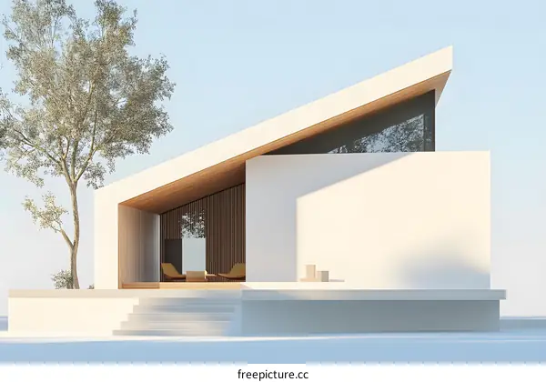 Minimalist Modern House Design With Wooden Accents