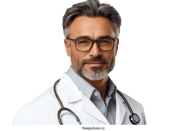 [Transparent Background PNG]Portrait of a Confident Medical Professional
