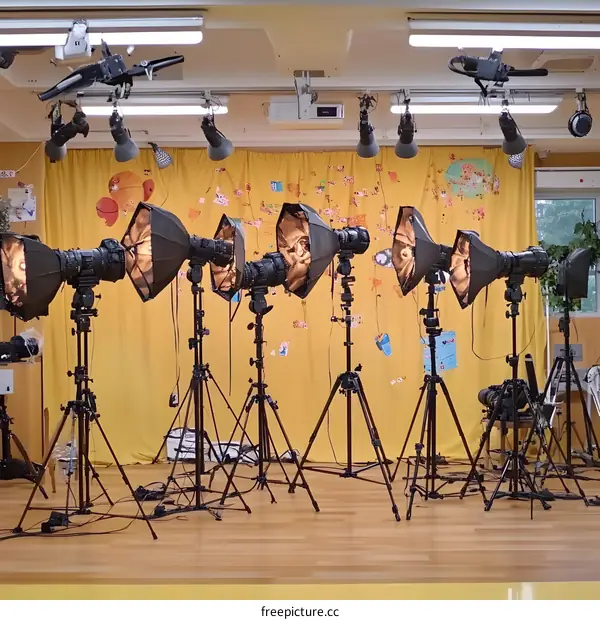 Studio Lighting Equipment Set Up for Photography