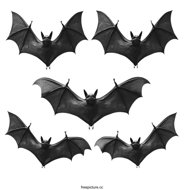 [Transparent Background PNG]Bats Flying in the Sky