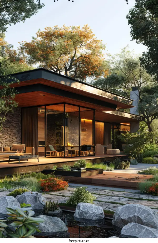 Modern House Exterior Design with Natural Landscaping