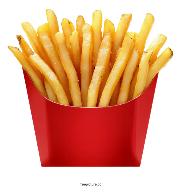 [Transparent Background PNG]Delicious French Fries in a Red Box
