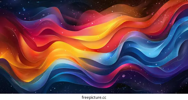 Abstract Wavy Multicolor Background