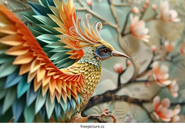 Colorful Paper Bird Artwork