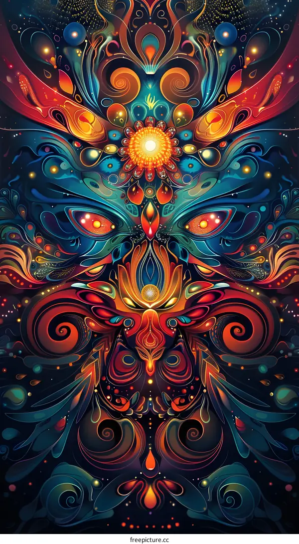 A Multicolored Kaleidoscope Pattern