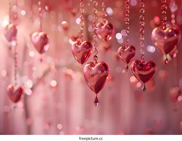 Pink heart-shaped ornaments