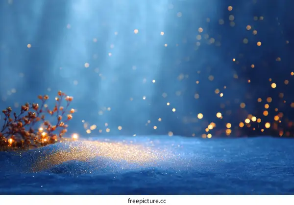 Winter Nighttime Sparkle Background Scene