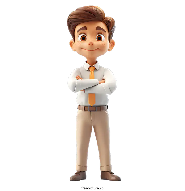 [Transparent Background PNG]a 3d illustration of a businessman