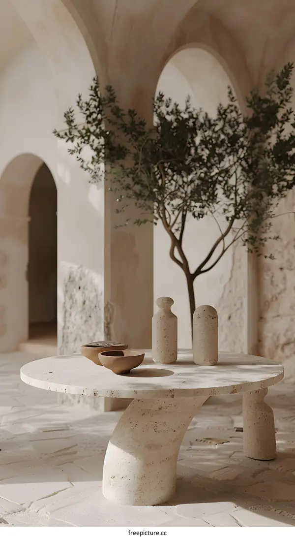 Stone Table in Minimalist Interior Design