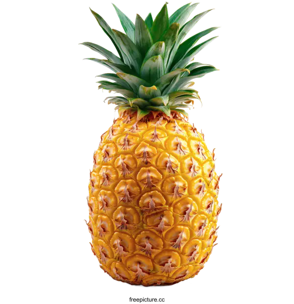 [Transparent Background PNG]Ripe Pineapple Isolated on White Background