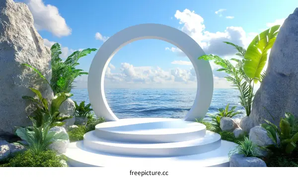 White Coastal Archway Display Stand