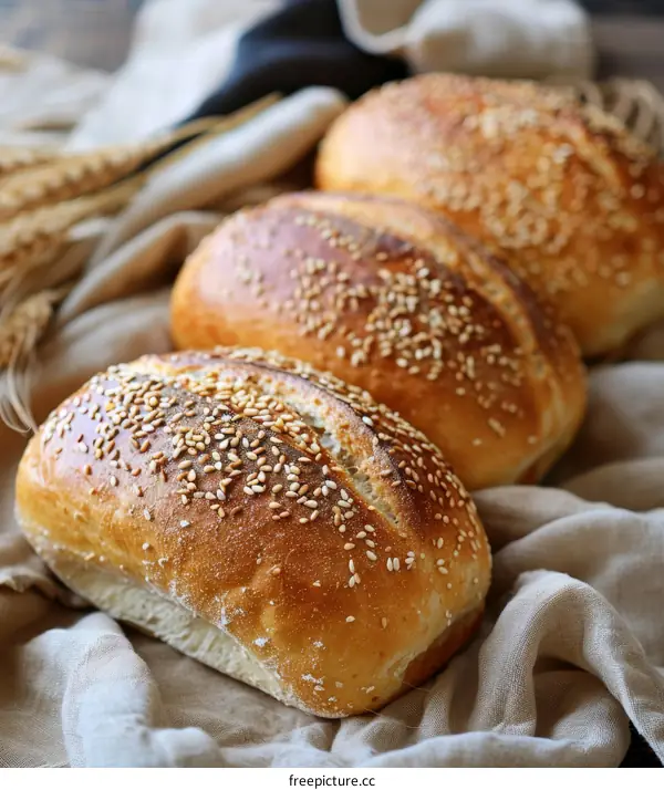 Loaf of bread with sesame seeds