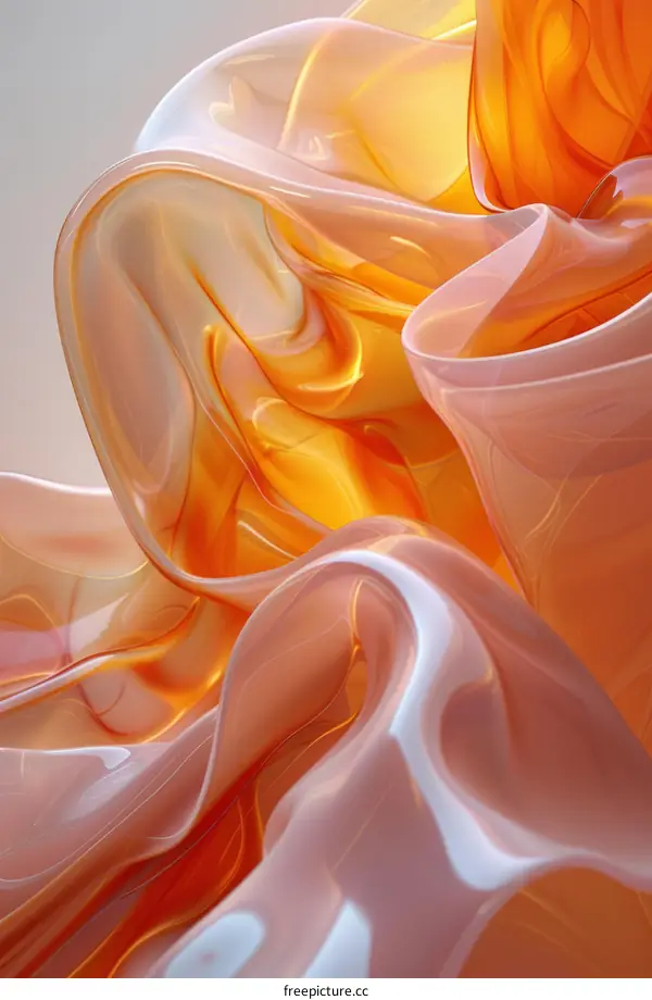 Abstract Orange and Pink Flowing Fabric