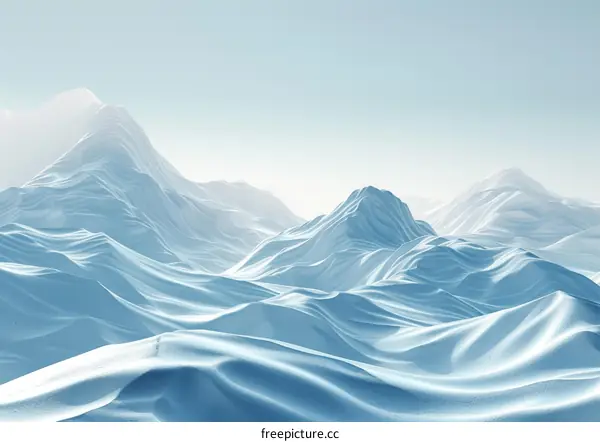 Mountain Peaks Glittering in Sunlight