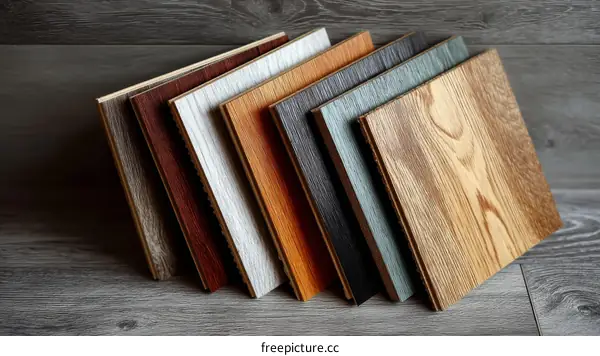 Colorful Wood Flooring Samples Displayed