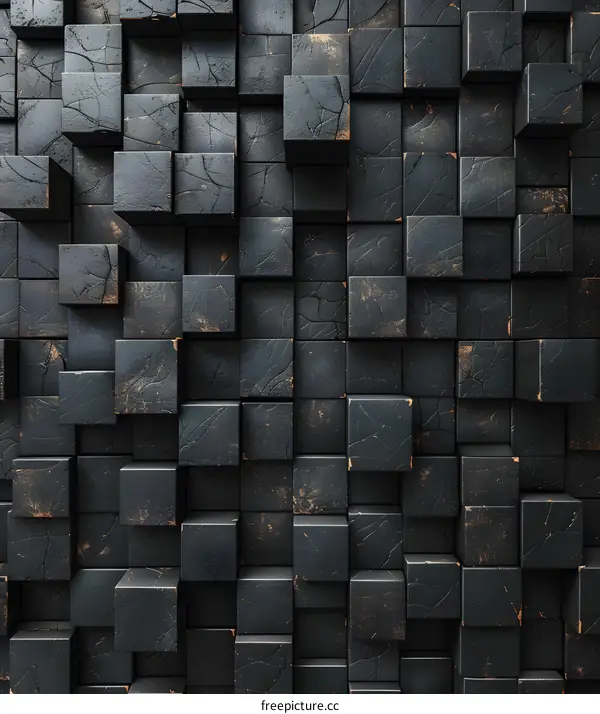 3D Black Cube Background