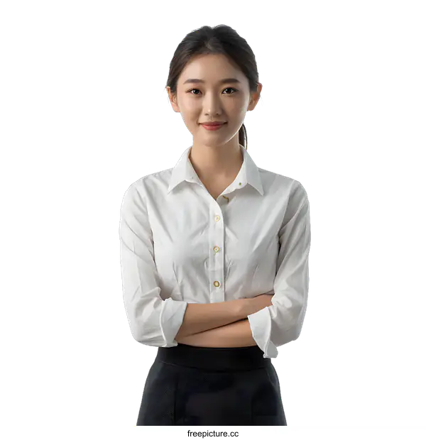 [Transparent Background PNG]Portrait of a confident businesswoman on white background