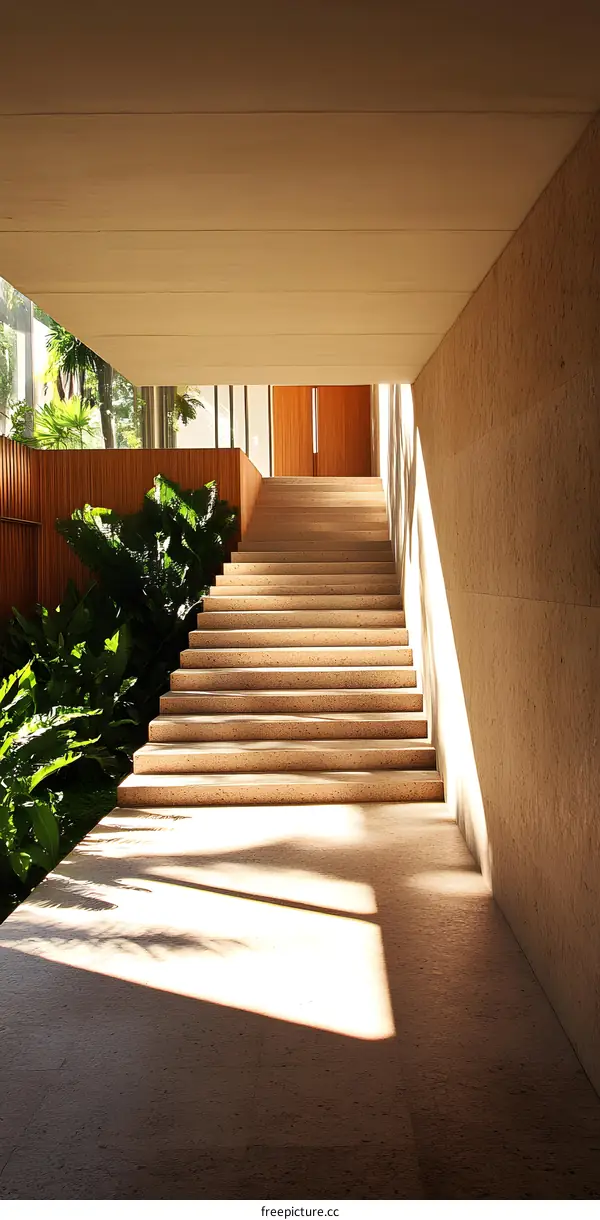 Modern Concrete Staircase with Natural Light