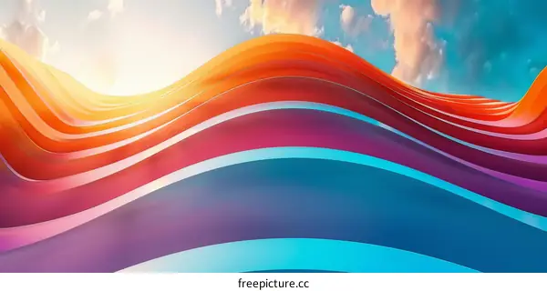 Abstract Colorful Wavy Stripes Background Design