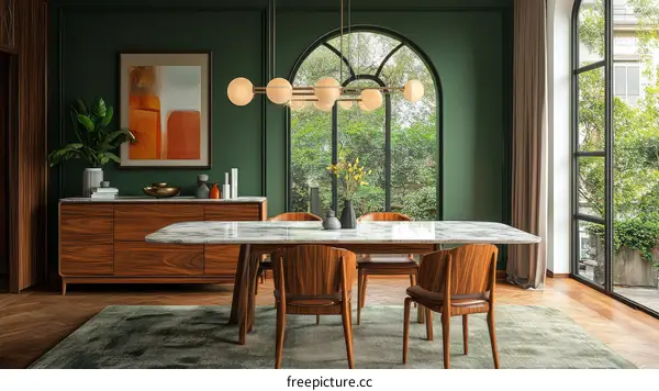 Modern Dining Room Interior Design Illustration