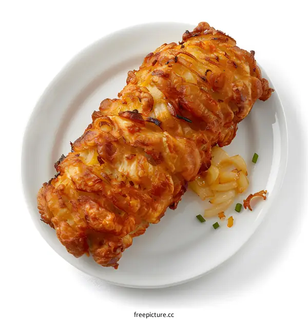 Crispy Fried Onion Rings on White Plate