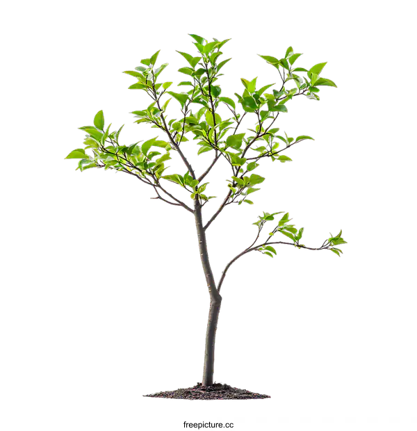 [Transparent Background PNG]Green Tree with Leaves on a transparent background
