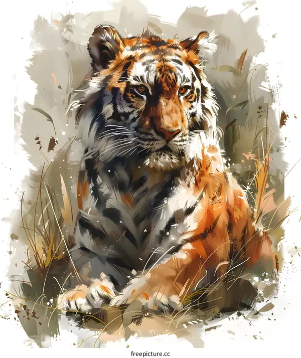 A majestic tiger in the wild