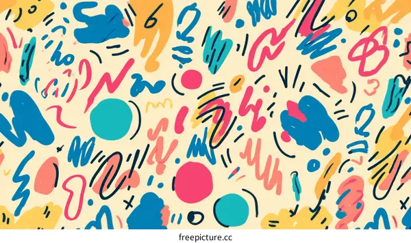 Abstract Colorful Doodle Pattern Background Design