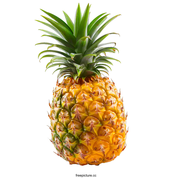 [Transparent Background PNG]Single pineapple isolated on white background