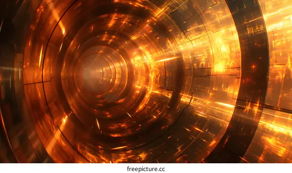 Golden digital tunnel light effect