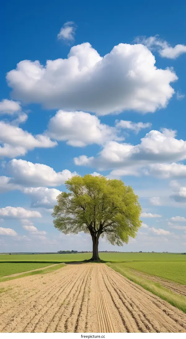 Solitary Tree in a Vast Field