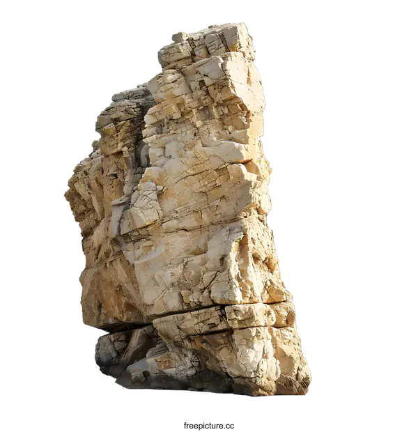 [Transparent Background PNG]Isolated Rock Formation Against White Background