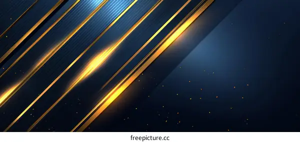 Abstract Dark Blue and Gold Geometric Background