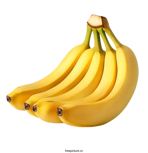 [Transparent Background PNG]Bunch of Ripe Bananas on a White Background