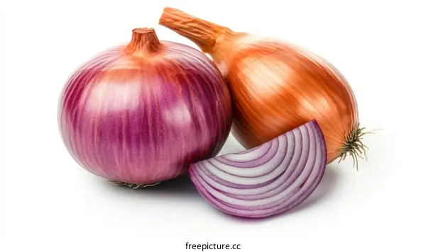 Fresh Colorful Onions and Slices
