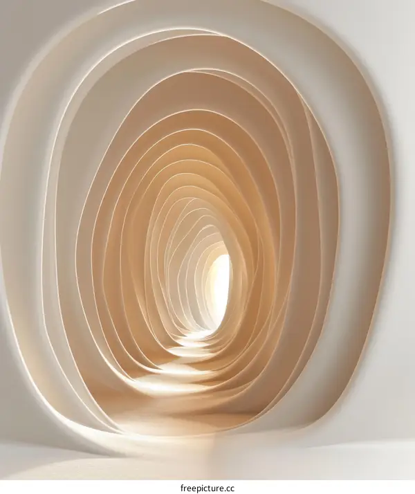 White Tunnel of Concentric Circles