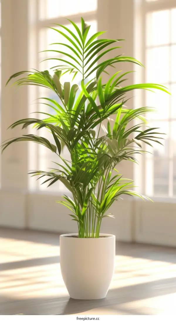 A beautiful indoor plant in a white pot