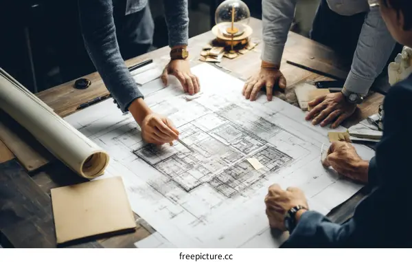 Architecture Team Discussing Building Plans