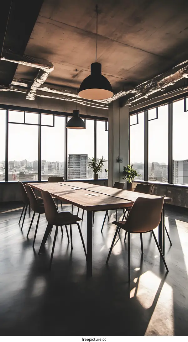 Modern Office Interior Design with a City View