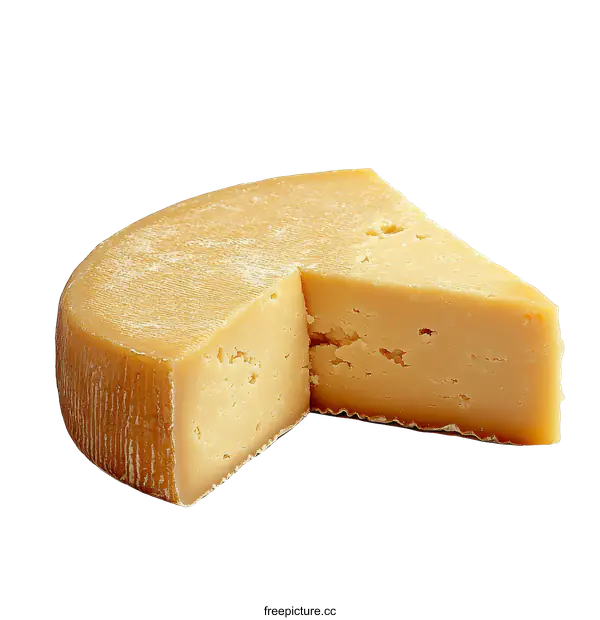 [Transparent Background PNG]Sliced Cheese Wheel Close-up