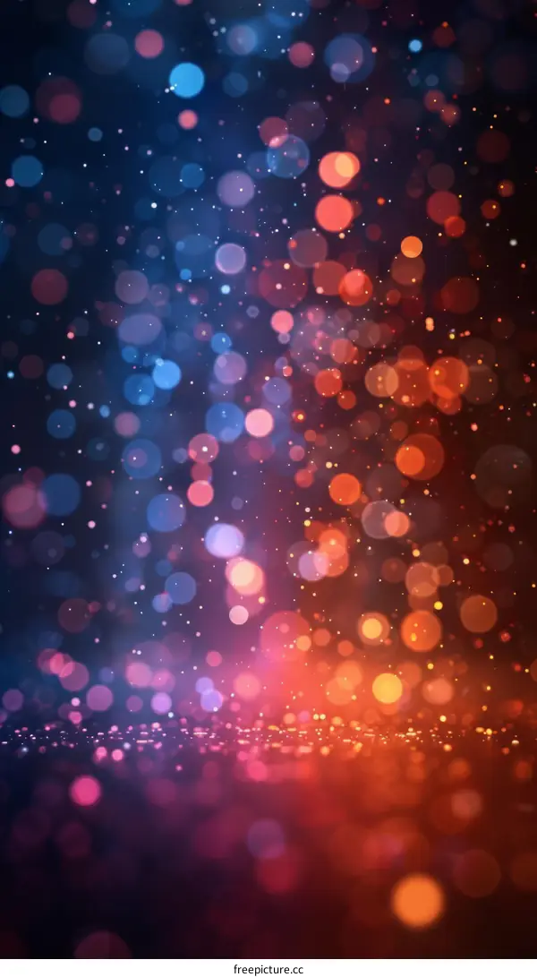 Blue and orange bokeh lights background