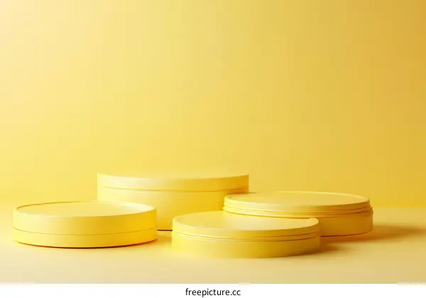 Yellow Podiums Studio Minimalist Display