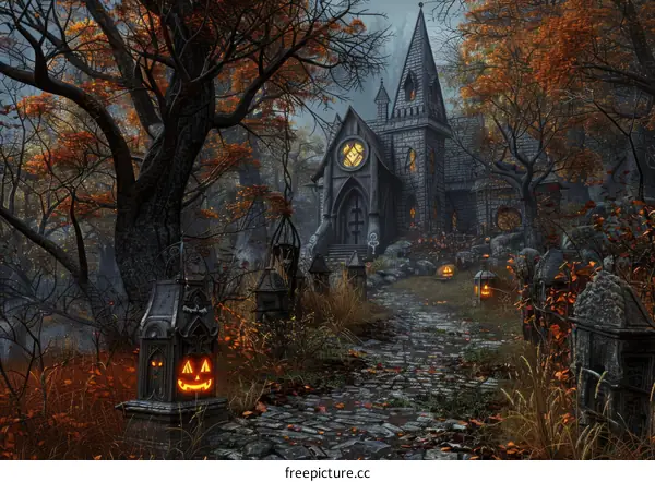 Spooky Church in the Haunted Forest