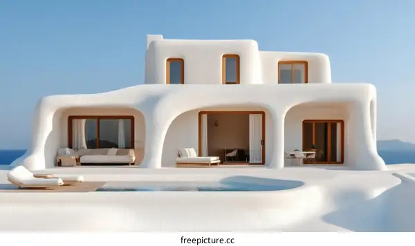 Modern White Aegean Villa with Pool